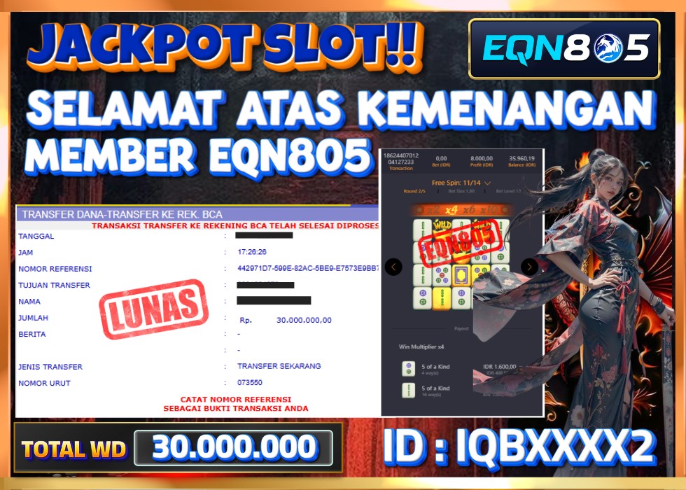 EQN805 JACKPOT  Rp 30.000.000 - LUNAS!!!