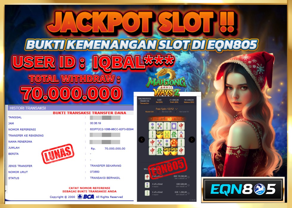 EQN805 JACKPOT  Rp 70.000.000 - LUNAS!!!