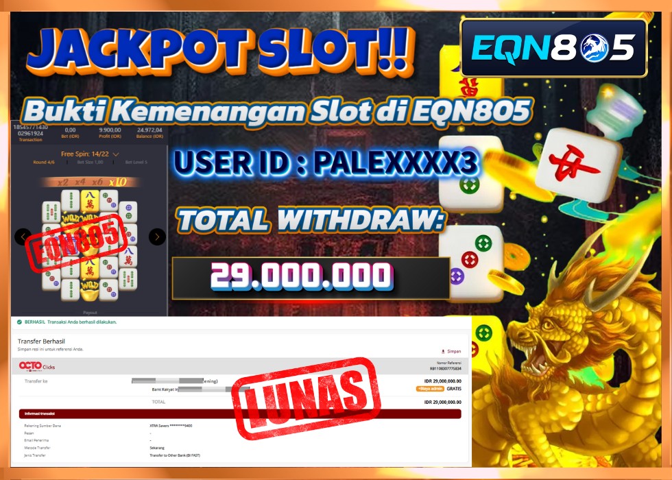 EQN805 JACKPOT  Rp 29.000.000 - LUNAS!!!