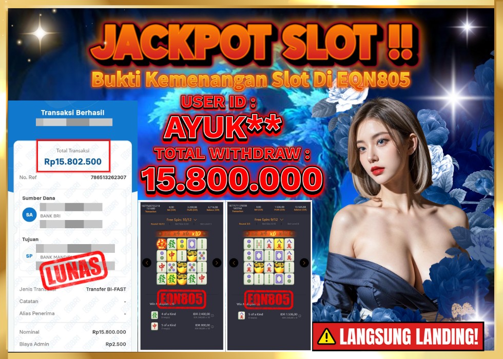 EQN805 JACKPOT  Rp 15.800.000 - LUNAS!!!