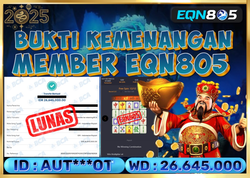 EQN805 JACKPOT  Rp 26.645.000 - LUNAS!!!