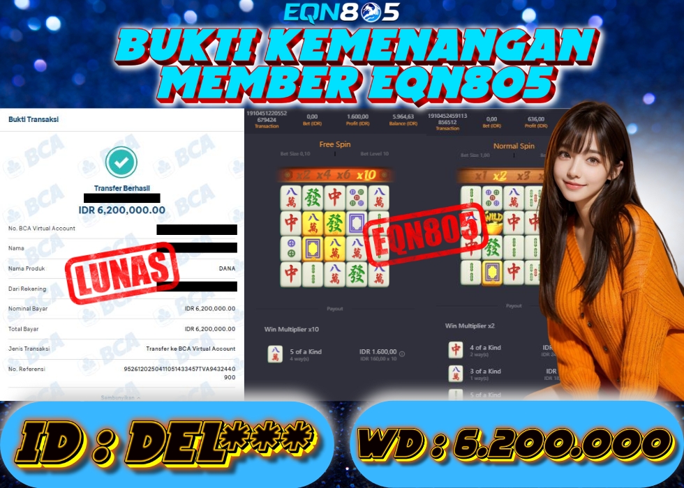 EQN805 JACKPOT  Rp 6.200.000 - LUNAS!!!