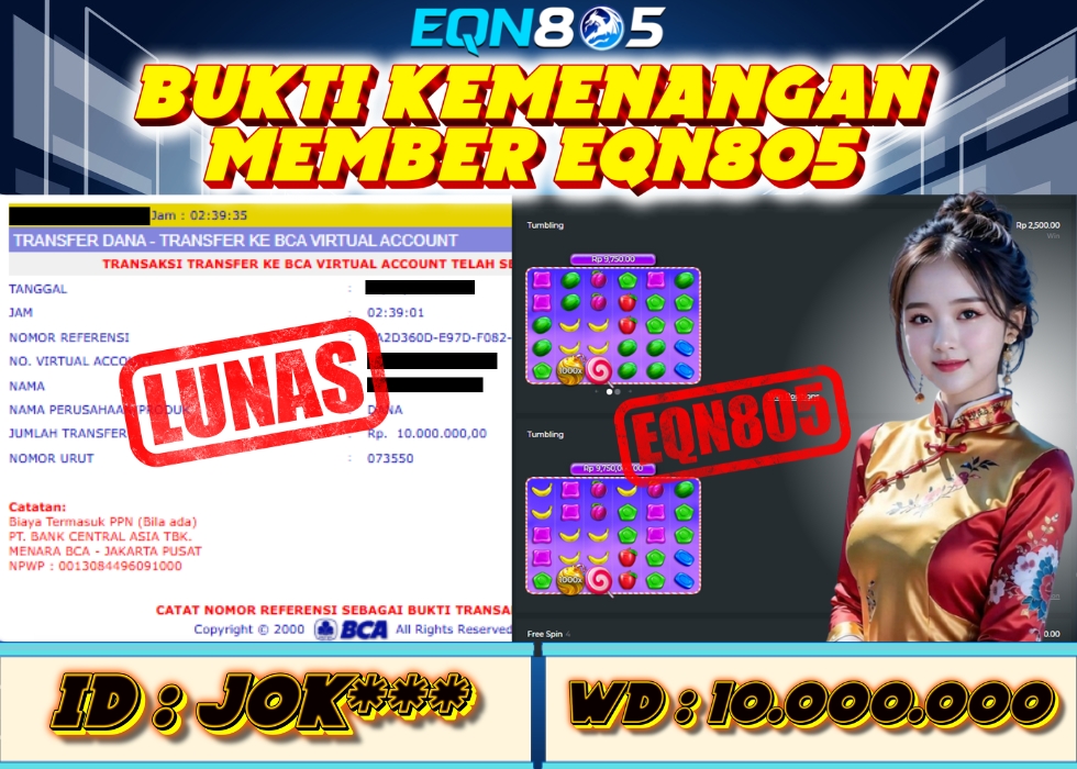EQN805 JACKPOT  Rp 10.000.000 - LUNAS!!!