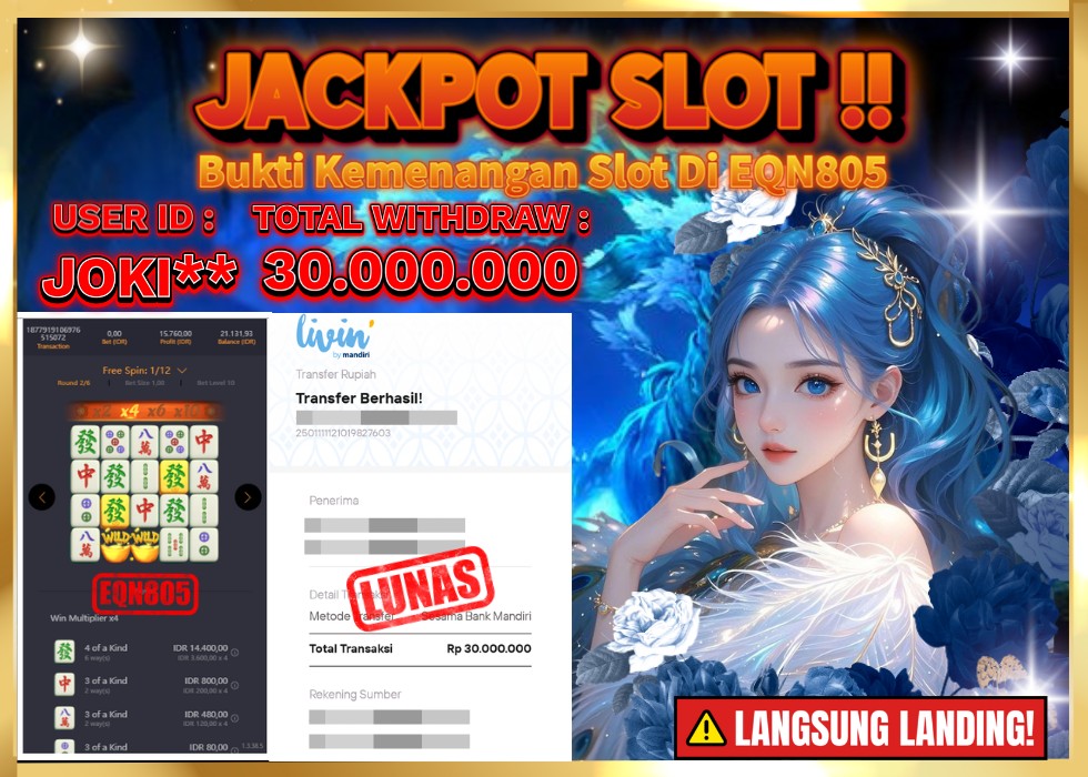 EQN805 JACKPOT  Rp 30.000.000 - LUNAS!!!