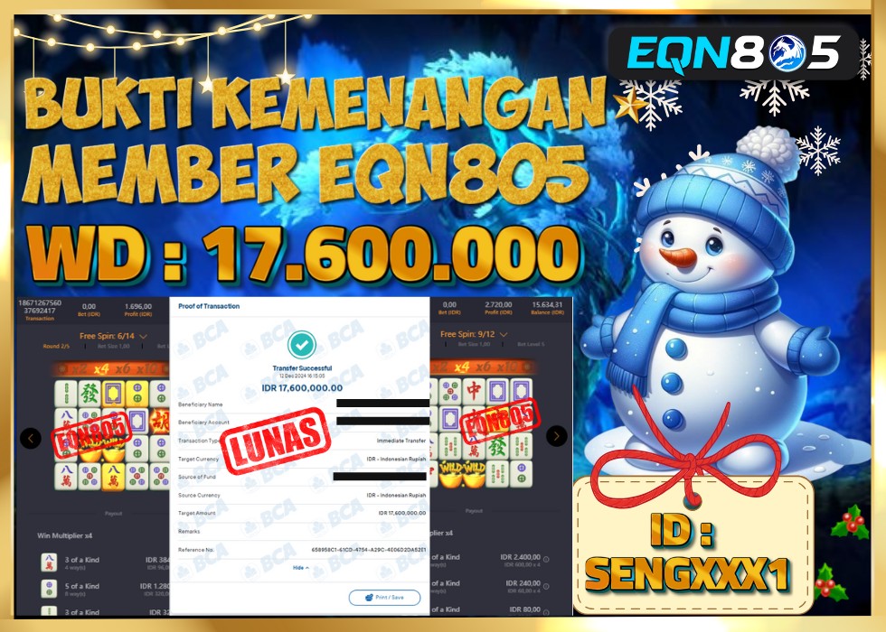 EQN805 JACKPOT  Rp 17.600.000 - LUNAS!!!