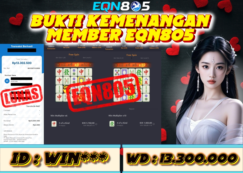 EQN805 JACKPOT  Rp 13.300.000 - LUNAS!!!