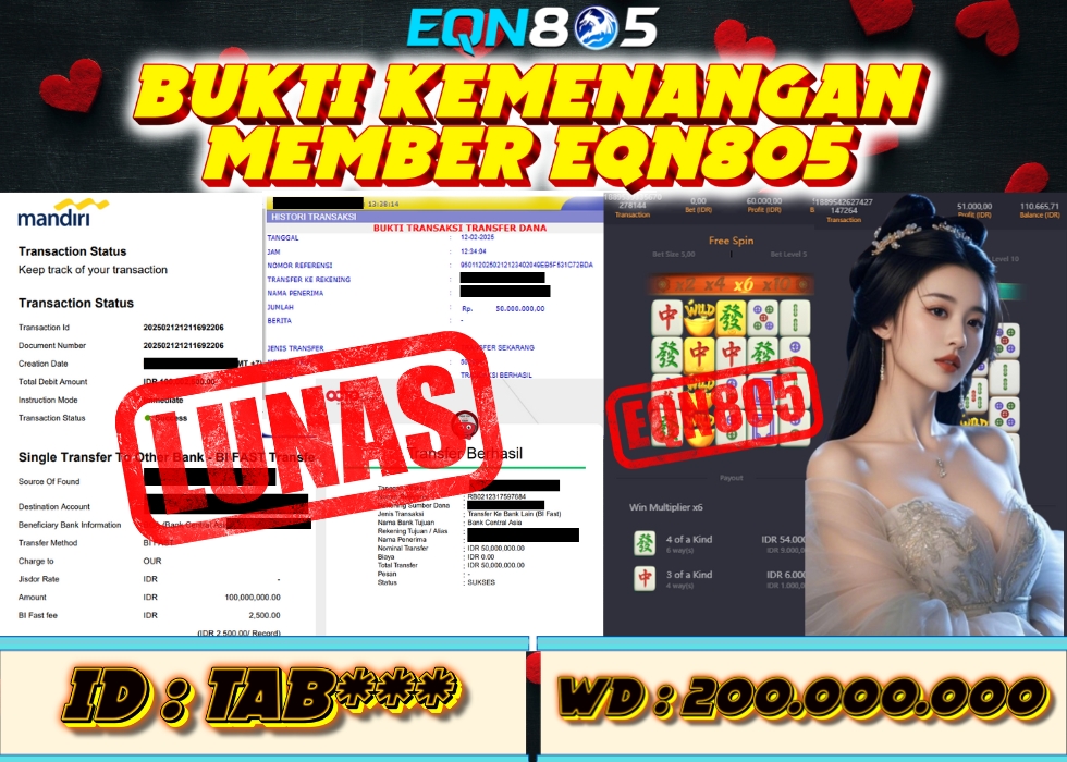 EQN805 JACKPOT  Rp 200.000.000 - LUNAS!!!