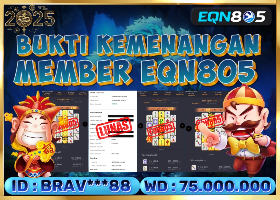 EQN805 JACKPOT  Rp 75.000.000 - LUNAS!!!