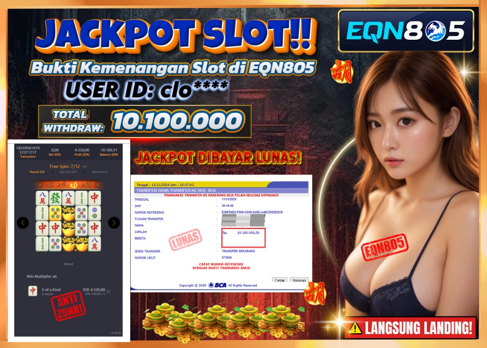 EQN805 JACKPOT  Rp 10.100.000 - LUNAS!!!