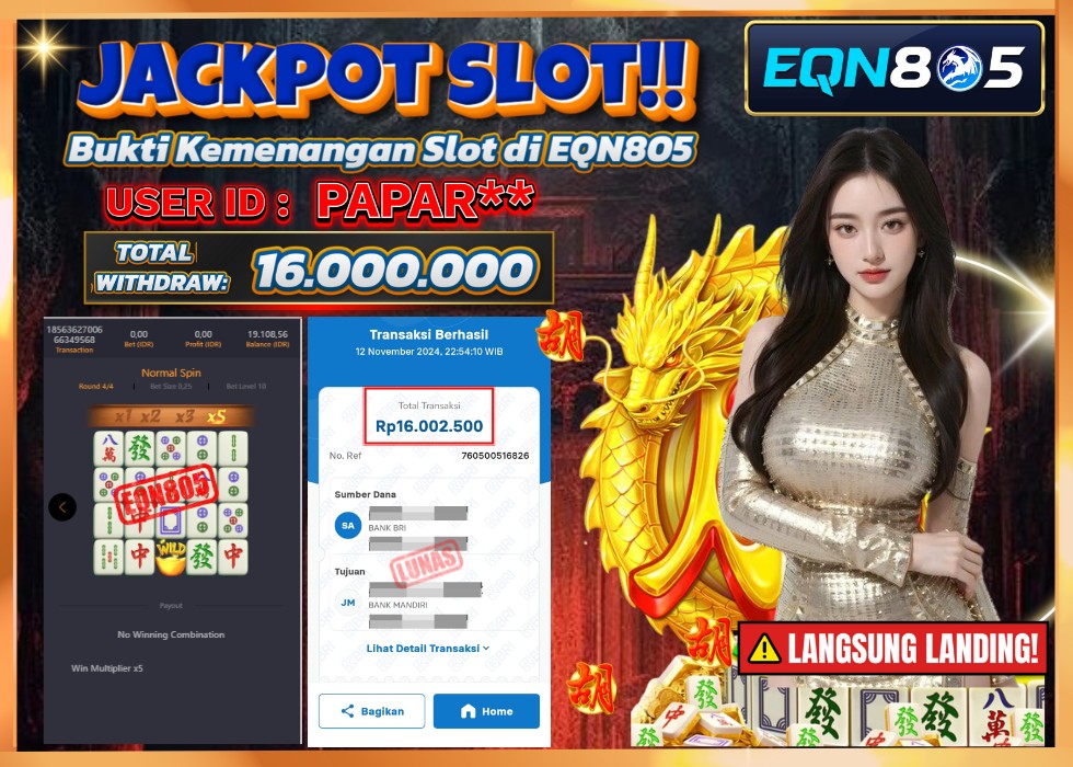 EQN805 JACKPOT  Rp 16.000.000 - LUNAS!!!