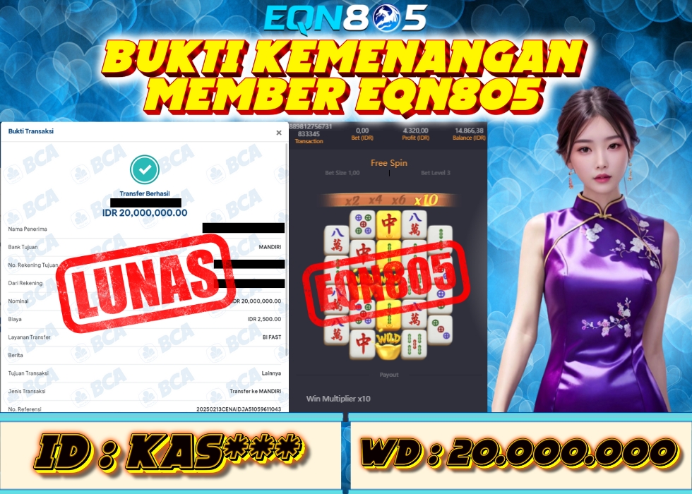 EQN805 JACKPOT  Rp 20.000.000 - LUNAS!!!