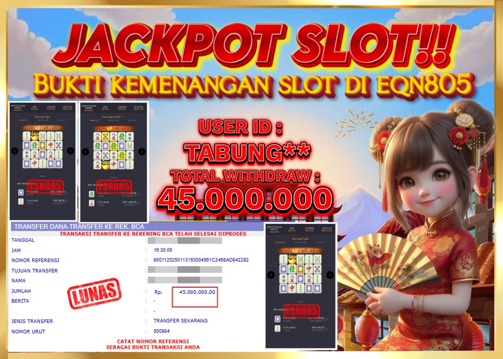 EQN805 JACKPOT  Rp 45.000.000 - LUNAS!!!