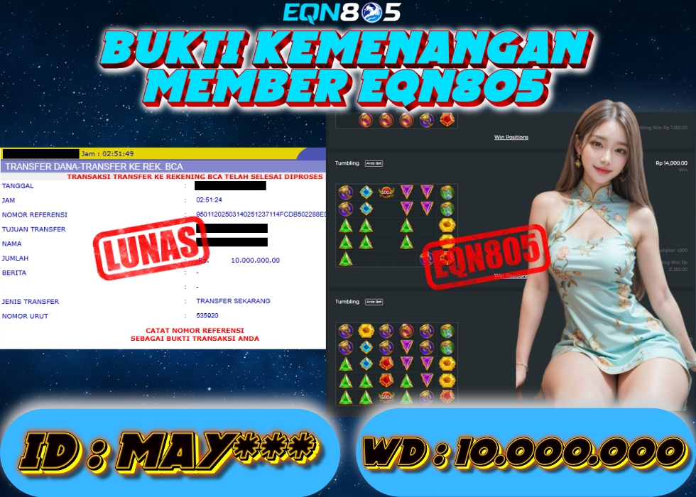 EQN805 JACKPOT  Rp 10.000.000 - LUNAS!!!