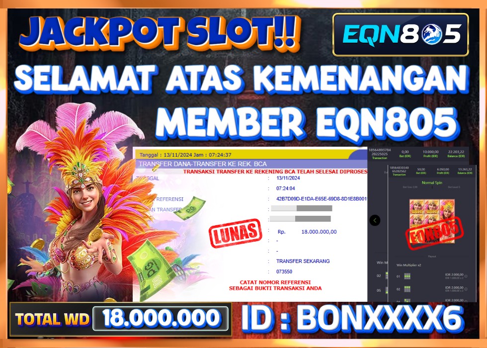 EQN805 JACKPOT  Rp 18.000.000 - LUNAS!!!