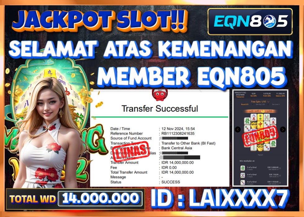 EQN805 JACKPOT  Rp 14.000.000 - LUNAS!!!