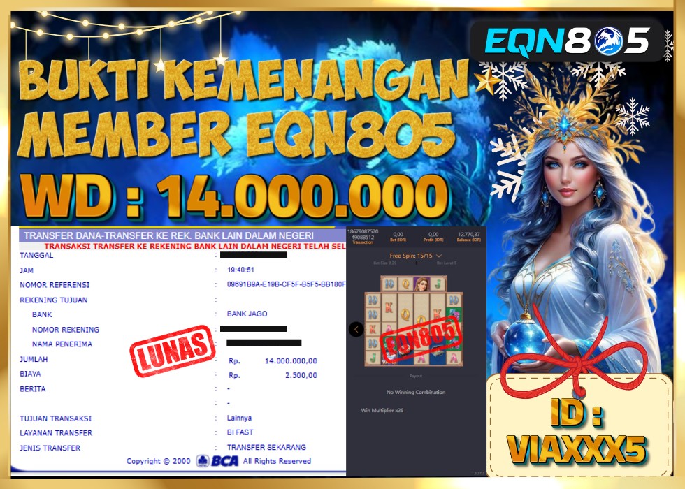 EQN805 JACKPOT  Rp 14.000.000 - LUNAS!!!