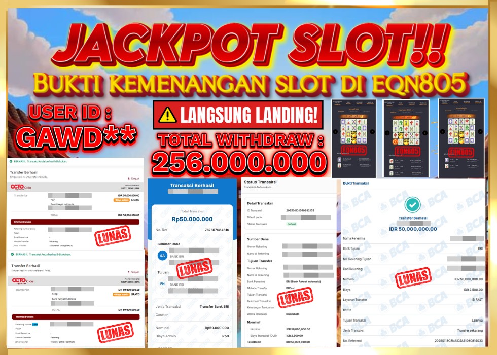 EQN805 JACKPOT  Rp 256.000.000 - LUNAS!!!