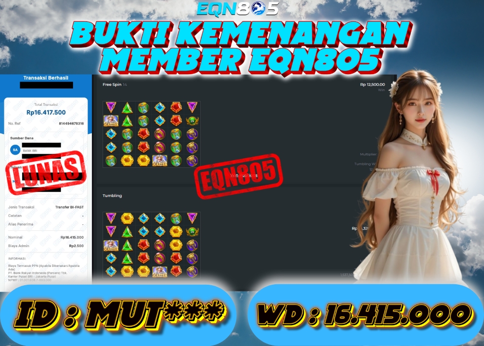 EQN805 JACKPOT  Rp 16.415.000 - LUNAS!!!