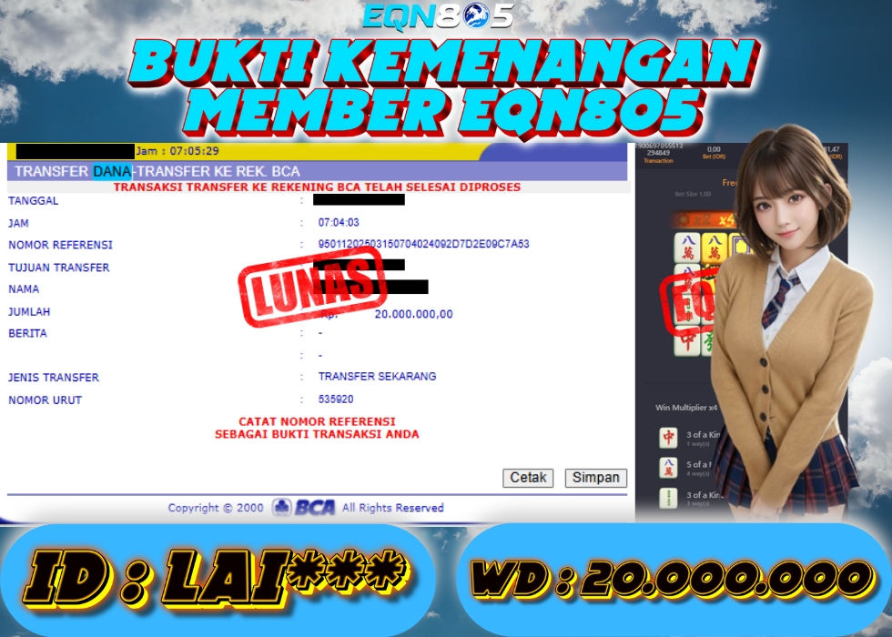 EQN805 JACKPOT  Rp 20.000.000 - LUNAS!!!