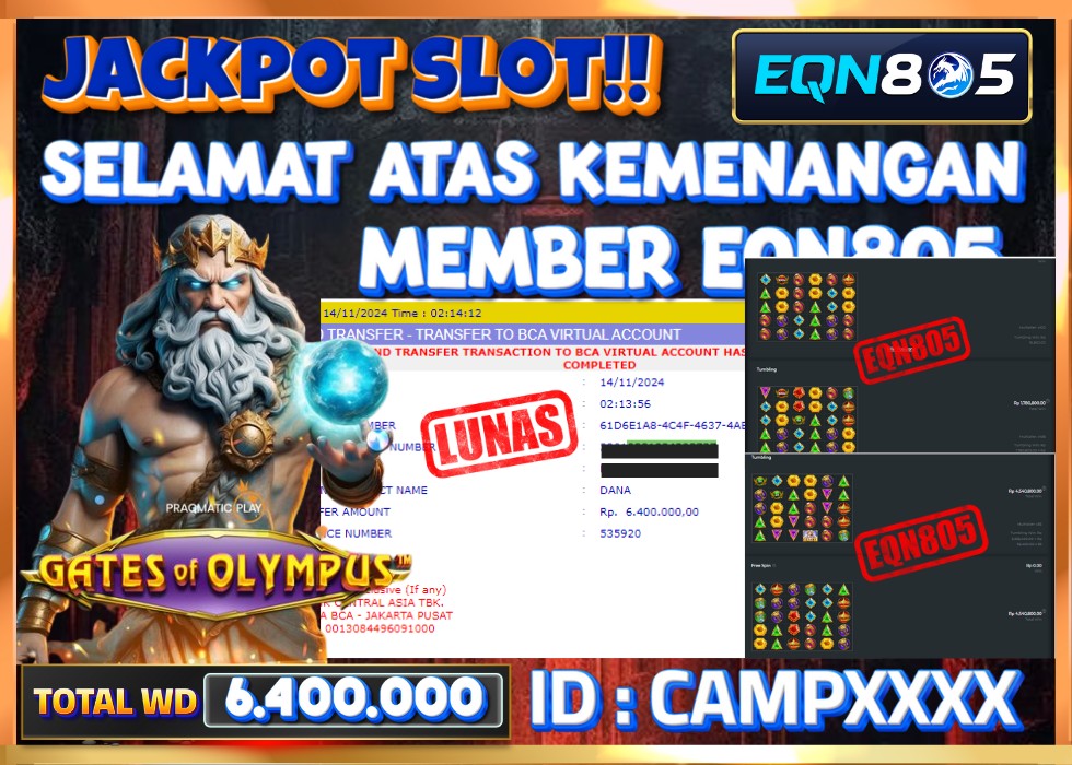 EQN805 JACKPOT  Rp 6.400.000 - LUNAS!!!