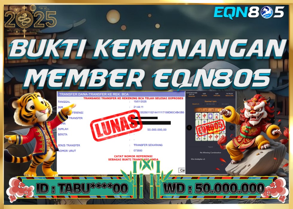 EQN805 JACKPOT  Rp 50.000.000 - LUNAS!!!