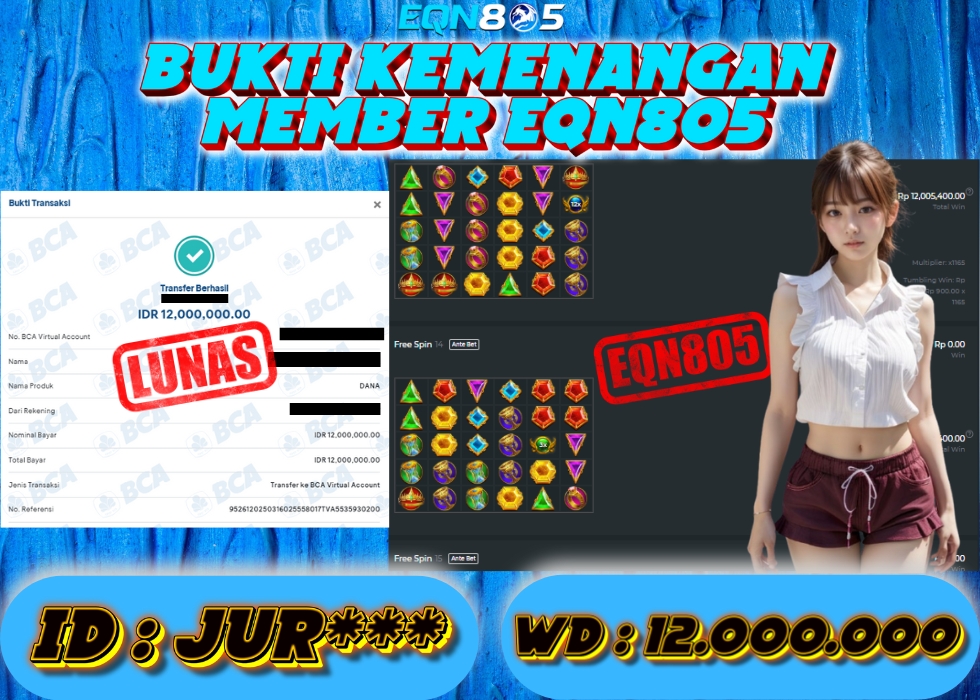EQN805 JACKPOT  Rp 12.000.000 - LUNAS!!!