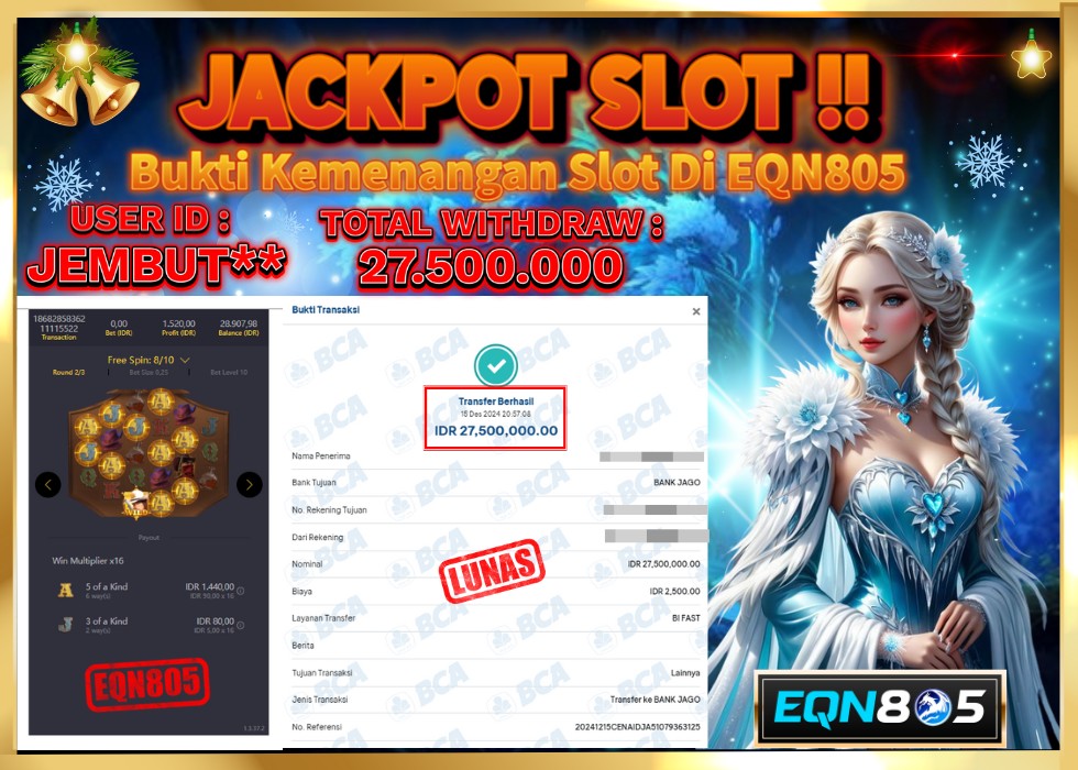 EQN805 JACKPOT  Rp 27.500.000 - LUNAS!!!