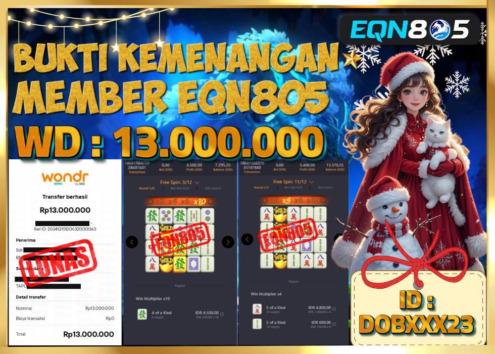 EQN805 JACKPOT  Rp 13.000.000 - LUNAS!!!
