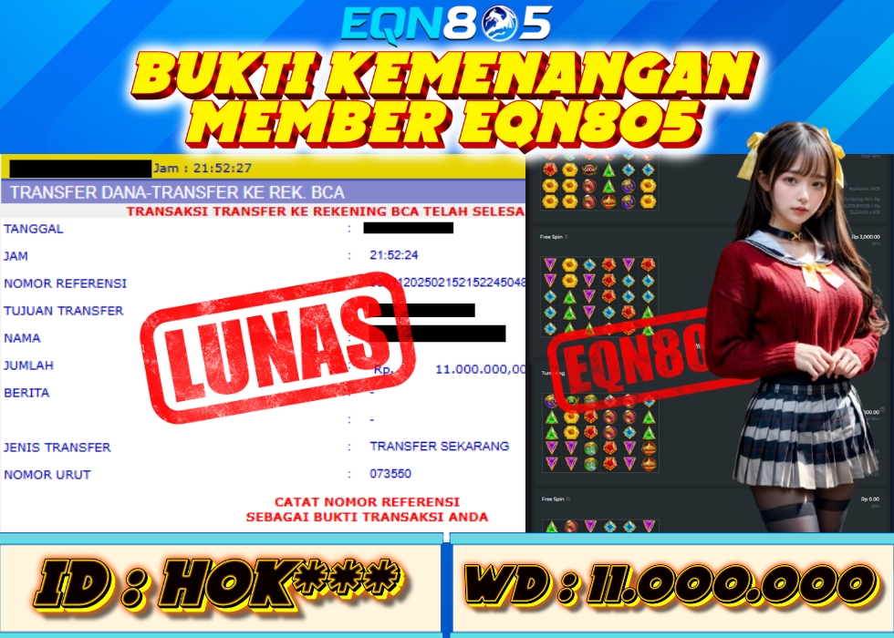 EQN805 JACKPOT  Rp 11.000.000 - LUNAS!!!