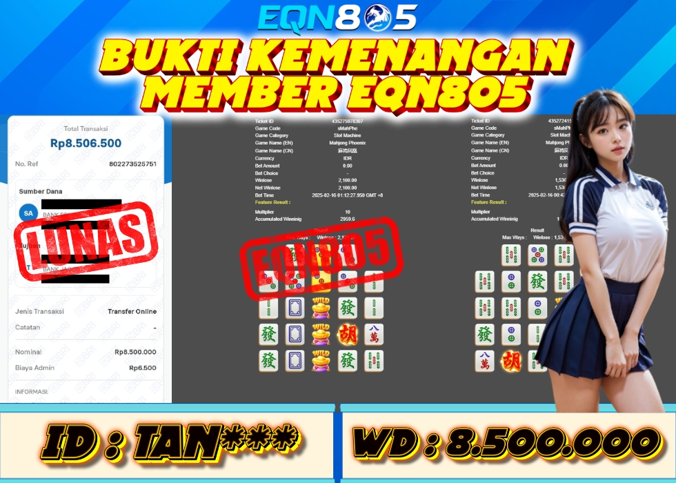 EQN805 JACKPOT  Rp 8.500.000 - LUNAS!!!