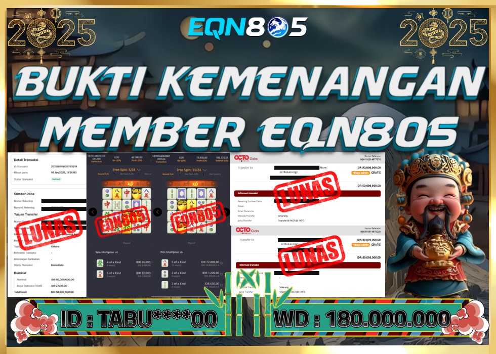 EQN805 JACKPOT  Rp 180.000.000 - LUNAS!!!