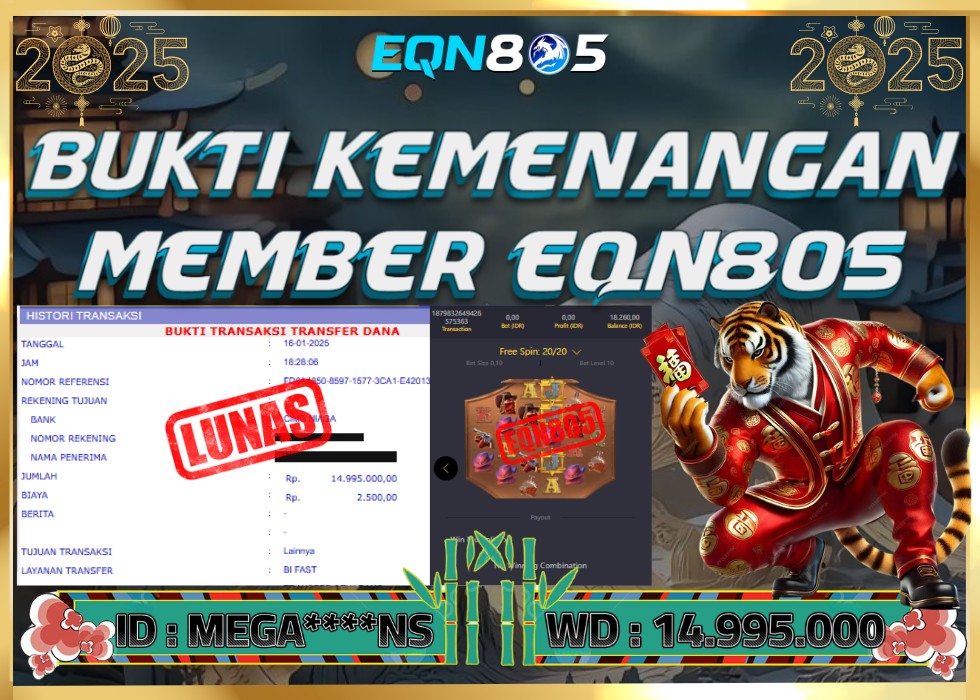 EQN805 JACKPOT  Rp 14.995.000 - LUNAS!!!