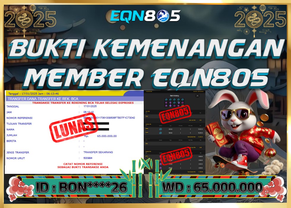 EQN805 JACKPOT  Rp 65.000.000 - LUNAS!!!