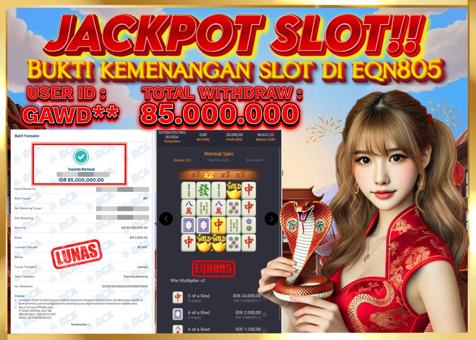 EQN805 JACKPOT  Rp 85.000.000 - LUNAS!!!