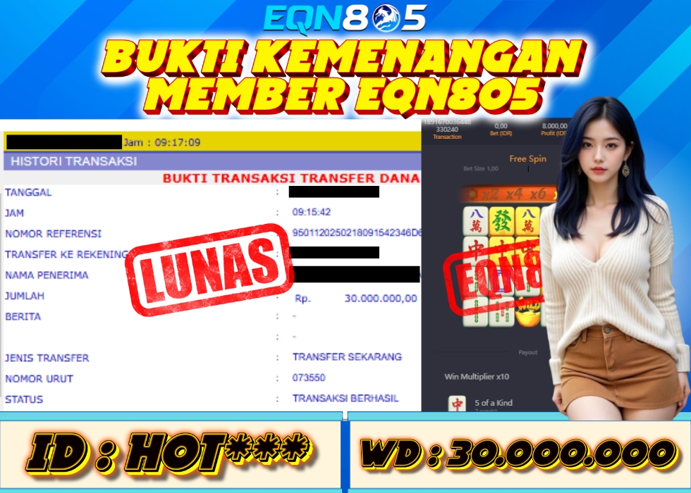 EQN805 JACKPOT  Rp 30.000.000 - LUNAS!!!