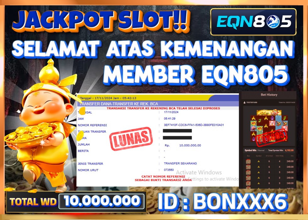 EQN805 JACKPOT  Rp 10.000.000 - LUNAS!!!