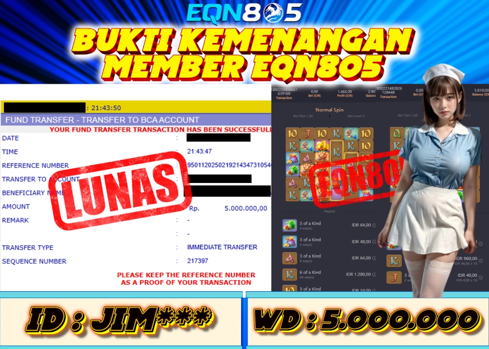 EQN805 JACKPOT  Rp 5.000.000 - LUNAS!!!