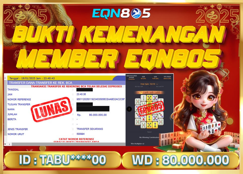 EQN805 JACKPOT  Rp 80.000.000 - LUNAS!!!