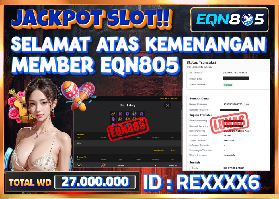 EQN805 JACKPOT  Rp 27.000.000 - LUNAS!!!