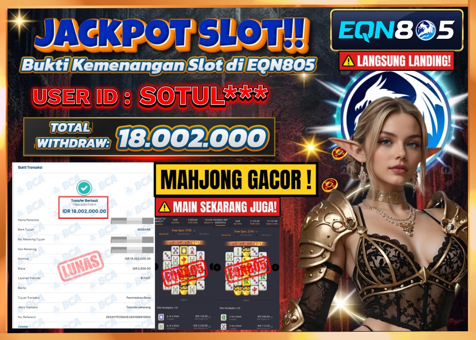 EQN805 JACKPOT  Rp 18.002.000 - LUNAS!!!