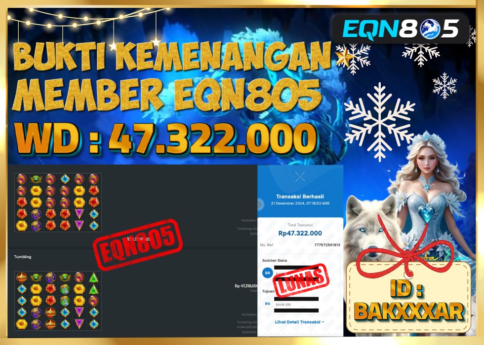 EQN805 JACKPOT  Rp 47.322.000 - LUNAS!!!