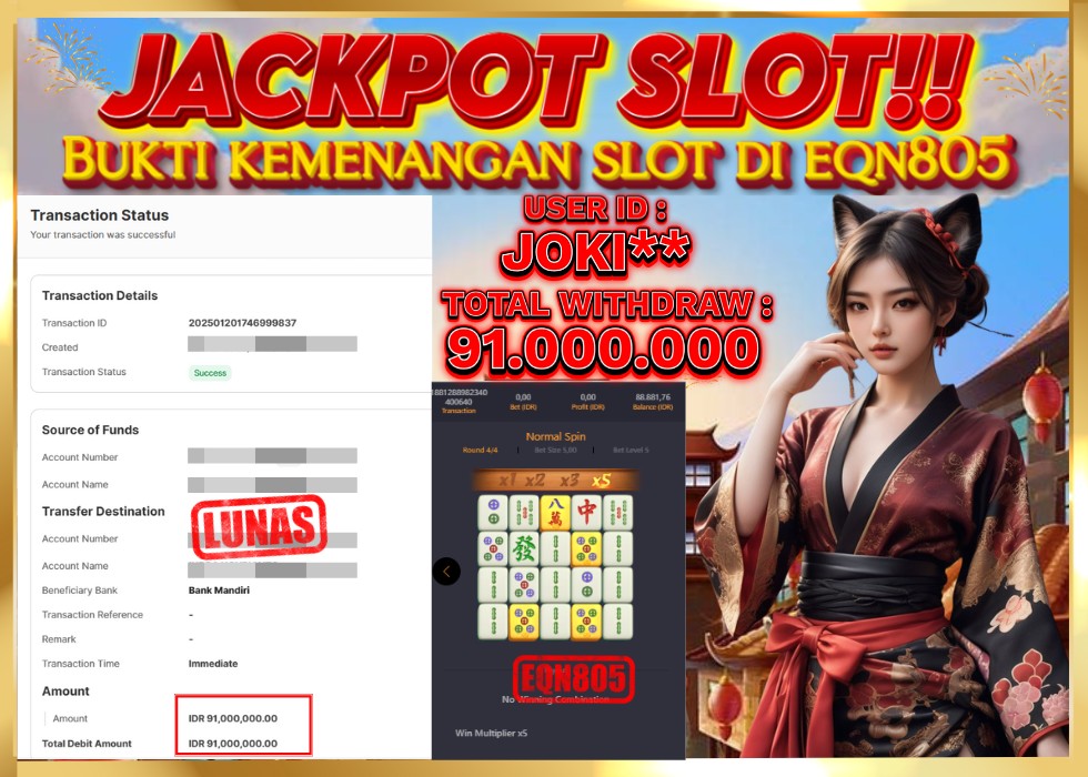 EQN805 JACKPOT  Rp 91.000.000 - LUNAS!!!
