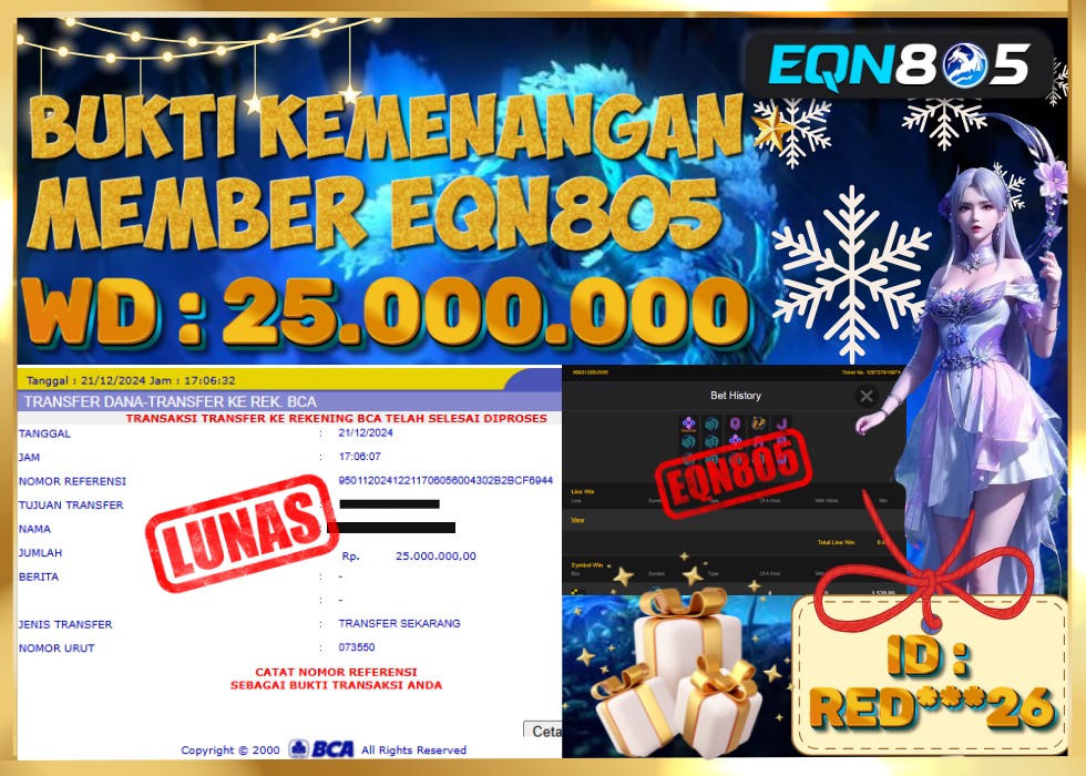 EQN805 JACKPOT  Rp 25.000.000 - LUNAS!!!