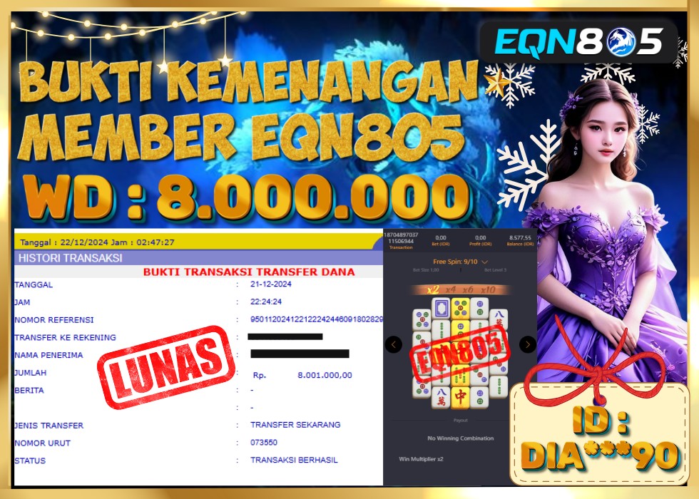 EQN805 JACKPOT  Rp 8.000.000 - LUNAS!!!
