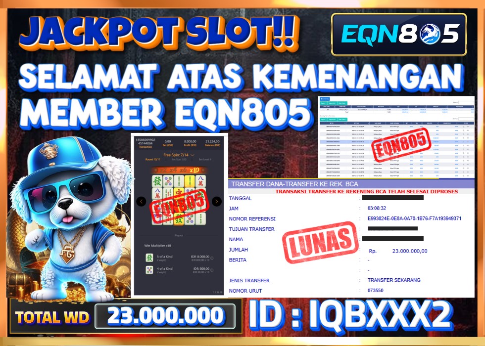 EQN805 JACKPOT  Rp 23.000.000 - LUNAS!!!