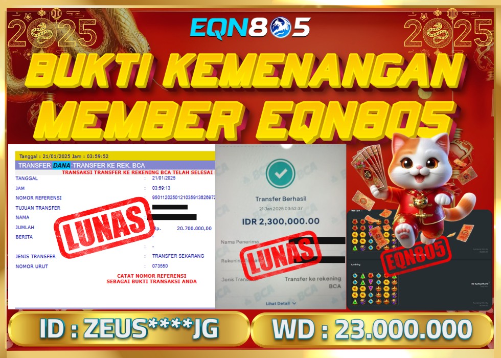 EQN805 JACKPOT  Rp 23.000.000 - LUNAS!!!