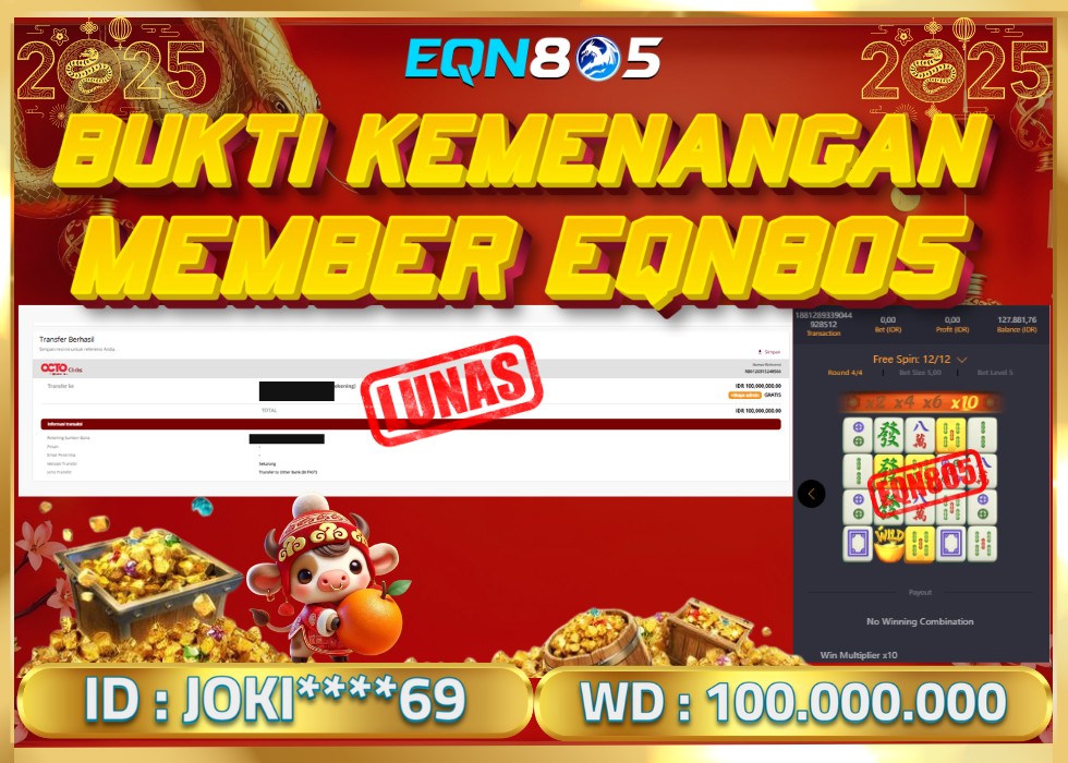 EQN805 JACKPOT  Rp 100.000.000 - LUNAS!!!