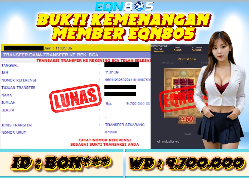 EQN805 JACKPOT  Rp 9.700.000 - LUNAS!!!