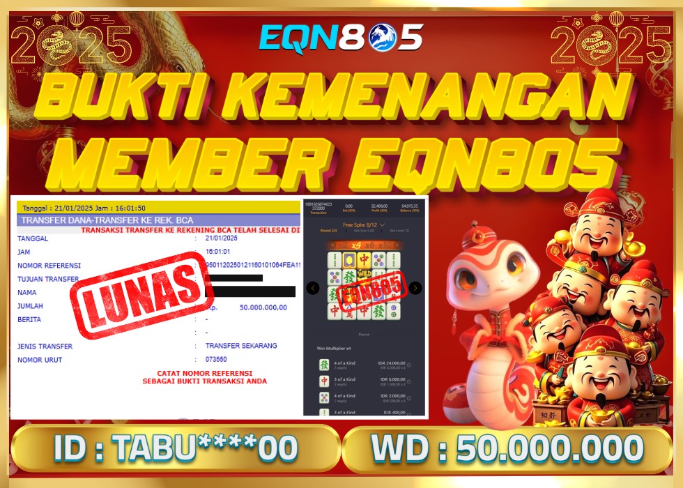 EQN805 JACKPOT  Rp 50.000.000 - LUNAS!!!