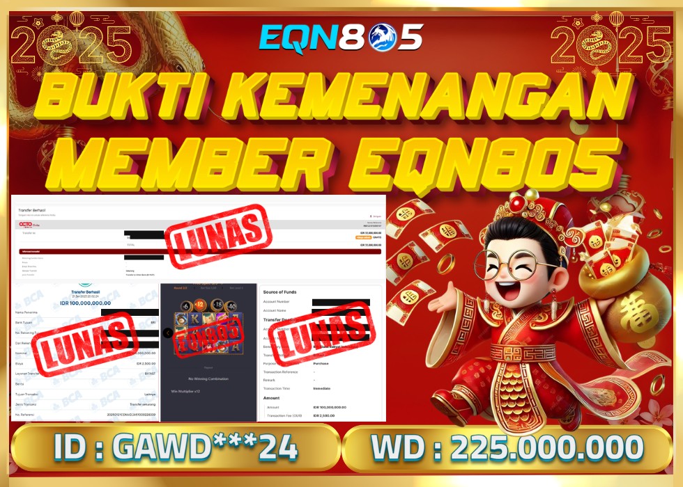 EQN805 JACKPOT  Rp 225.000.000 - LUNAS!!!